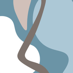 Obraz premium Cute abstract background with round geometric shapes, stains. Geometry card. Vector illustration. 