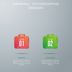 Infographic template with 2 options, workflow, process chart,Timeline infographics design vector can be used for workflow layout, diagram, annual report, web design, steps or processes. - Vector