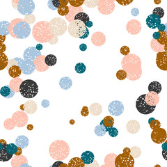 Abstract colorful dotted seamless pattern. Round grunge geometric background. Infinity geometrical pattern. Vector illustration.  