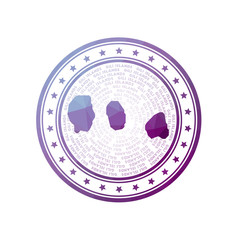 Flat low poly stamp of Gili Islands. Polygonal Gili Islands badge. Trendy vector logo of the island.