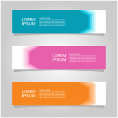Vector abstract banner design web template set of 3. Abstract geometric background used for letterhead, header, footer, layout, landing page and print media