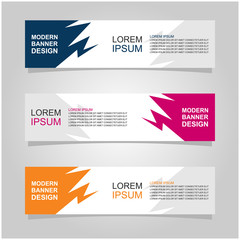 Vector abstract banner design web template set of 3. Abstract geometric background used for letterhead, header, footer, layout, landing page and print media