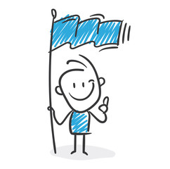 Stickman Blue: Flag, WInner. (Nr. 177)	