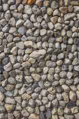 Wall made ​​of small rock.