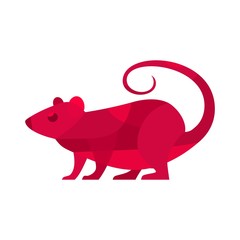 Red rat. Symbol Chinese 2020 new year. Vector flat illustration