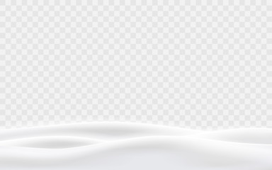 Snowy hills winter background. Landscape with snow covered hills. Vector illustration