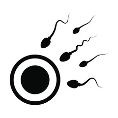 Sperm cells surrounding ovum egg