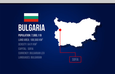 Bulgaria country infographic with flag and map creative design