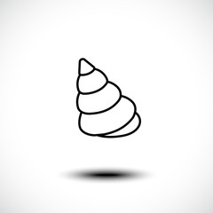 Sea shell line art icon isolated on white background. Vector illustration