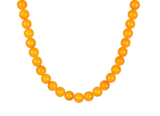 yellow nephritis beads on an isolated white background