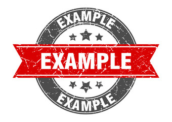 Fototapeta premium example round stamp with red ribbon. example