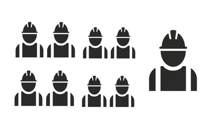 group of Engeneer or worker icon isolated.