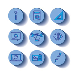 bundle of engineering set icons vector illustration design