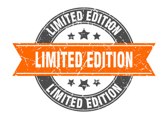 limited edition round stamp with orange ribbon. limited edition