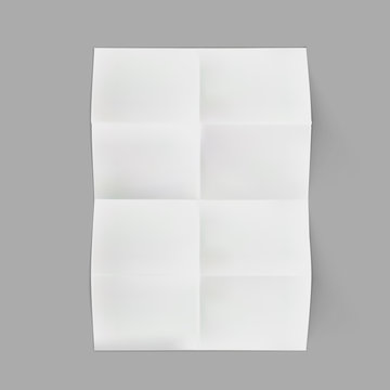 Realistic Eight Folded White A3 Sheet Of Paper