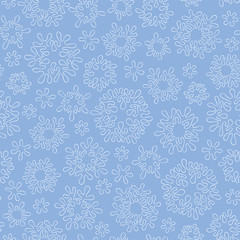 Christmas seamless doodle pattern with snowflakes