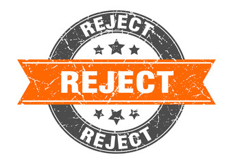 reject round stamp with orange ribbon. reject