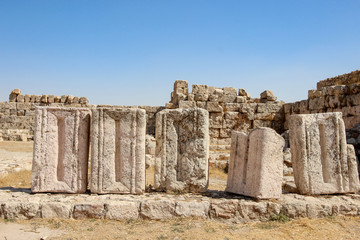 Fototapeta na wymiar Amman Citadel Hill Jordan - Roman Byzantine and Umayyad archaeological remains