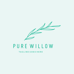 Willow Leaves Spa custom logo design vector icon illustration custom logo design vector