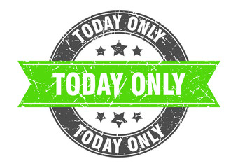 today only round stamp with green ribbon. today only