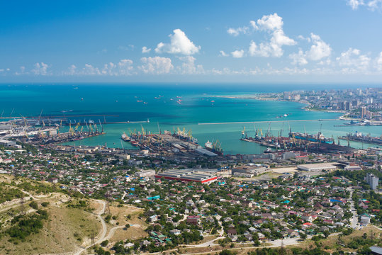 View of the city of Novorossiysk from the mountain