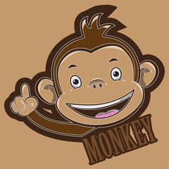 monkey head mascot logo design