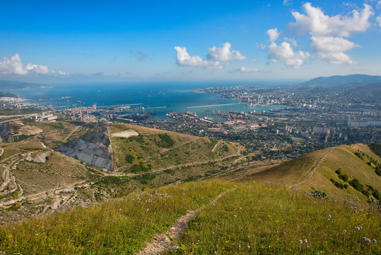 View of the city of Novorossiysk from the mountain