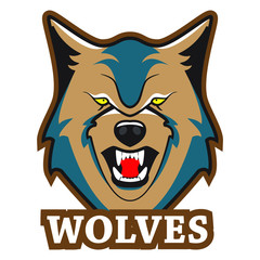 wolf head mascot logo design