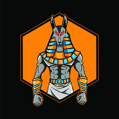 anubis head mascot logo design