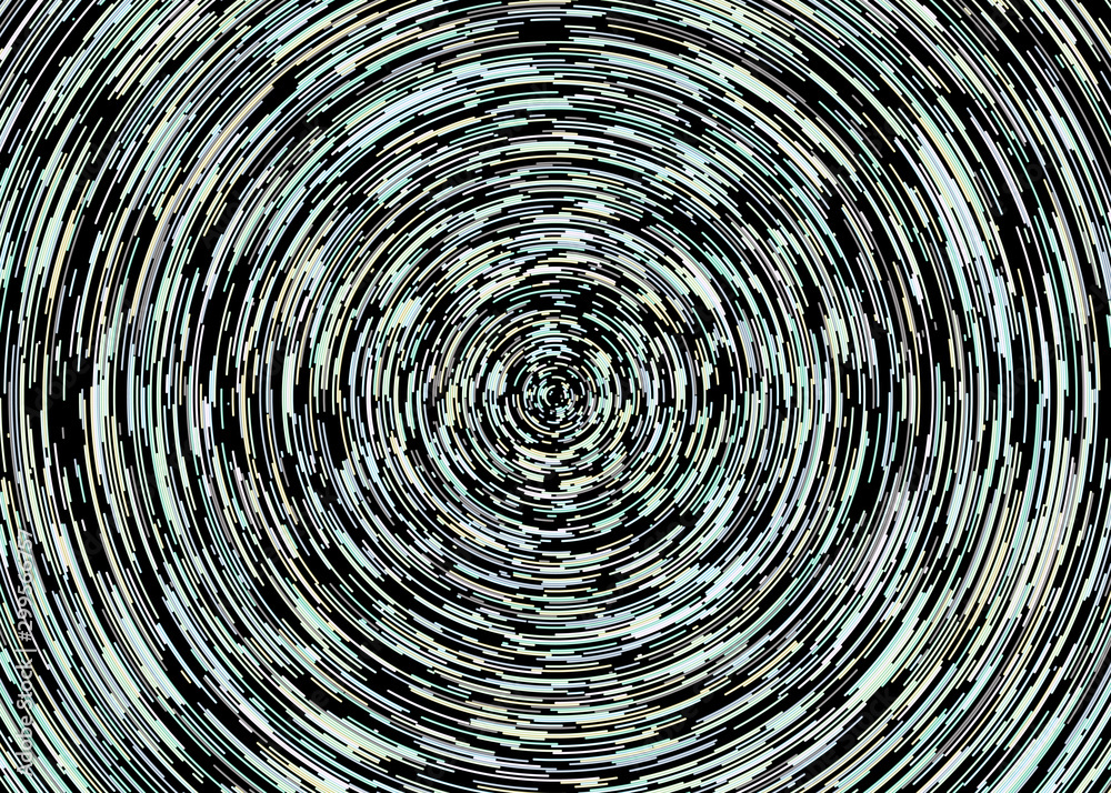 Poster colorful universe circular distribution computational generative art background illustration