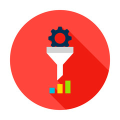 Data Funnel Statistics Circle Icon