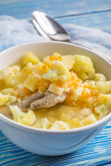 Fresh cauliflower soup.