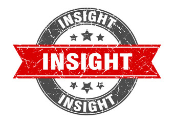 insight round stamp with red ribbon. insight