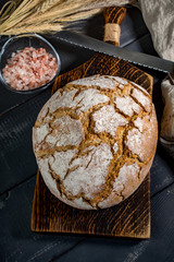 A loaf of fresh country bread.