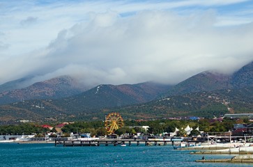 Russia village Kabardinka September 2019, beautiful landscape of mountains