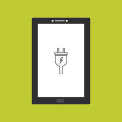 Power plug, power supply, charge tablet smartphone vector icon Flat illustration