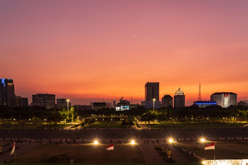 Jakarta cityscape at dusk