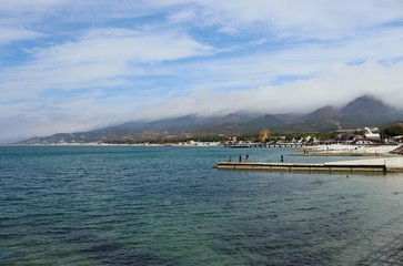Naklejka premium Russia village Kabardinka September 2019, beautiful landscape of mountains