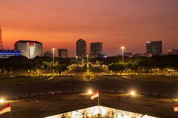 Jakarta cityscape at dusk