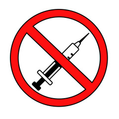 signs of the prohibition of drugs and vaccinations. isolated vector illustration