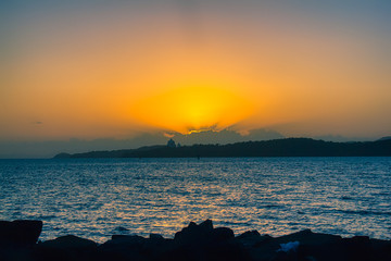 sunset on the horizon