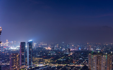 Fototapeta na wymiar Jakarta cityscape at night