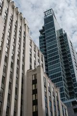 High rise buildings seen in lower Manhattan, NYC.