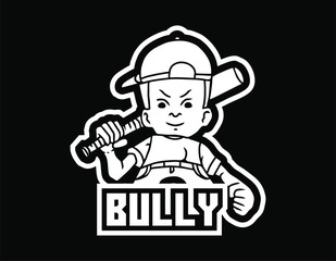 The Awesome Illustration bully boy logo mascot vector