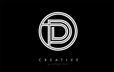 D Letter Icon Logo Design With Monogram Creative Look. Letter Circle Line Design Vector Illustration.