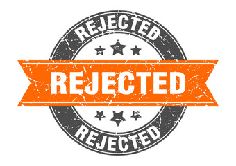 rejected round stamp with orange ribbon. rejected