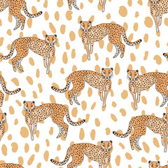 Seamless cheetah pattern on animal skin background