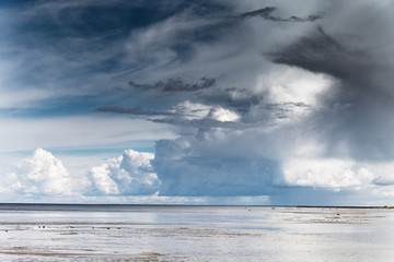 Cloudy day by gulf of Riga, Baltic sea.