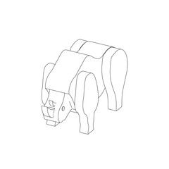 icon illustration of rhinoceros