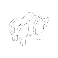 icon illustration of rhinoceros